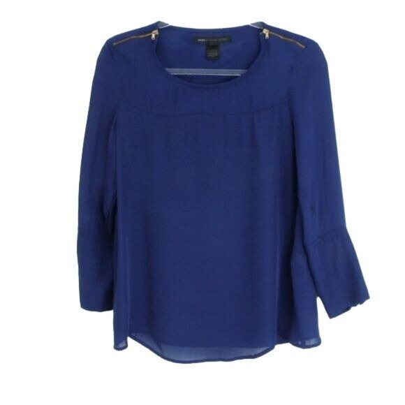 Marc By Marc Jacobs Twilight Blue Silk Blouse - Picture 1 of 4